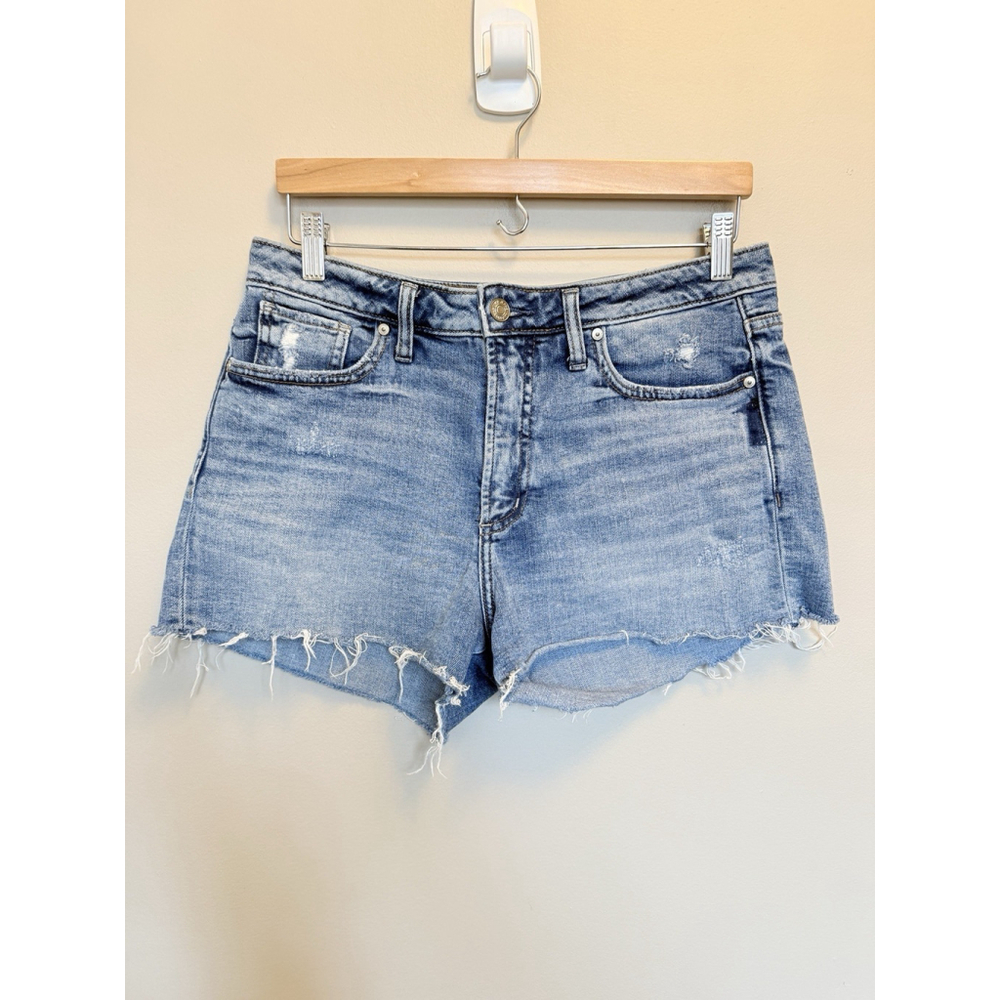 Silver Jean Shorts Sure Thing Short Raw Hem 3” Inseam High Rise Women’s Size 28